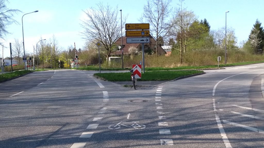Bescheuerter Radweg in Kiel