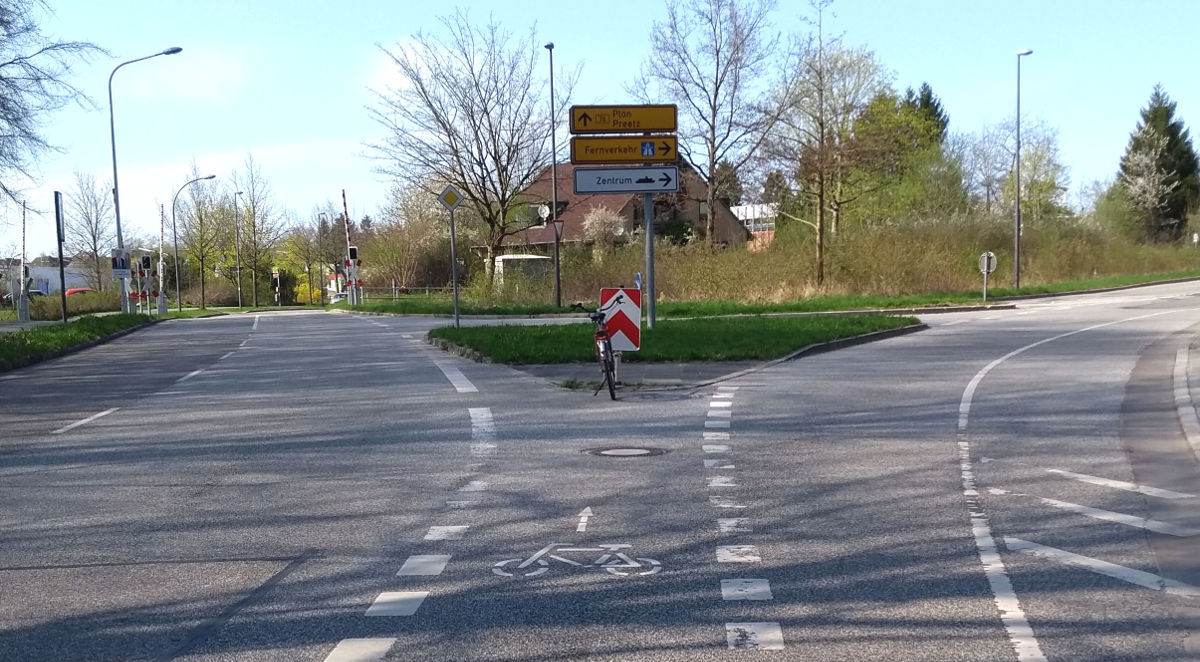 Bescheuerter Radweg in Kiel